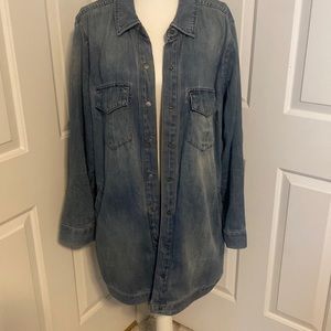 Long denim jacket